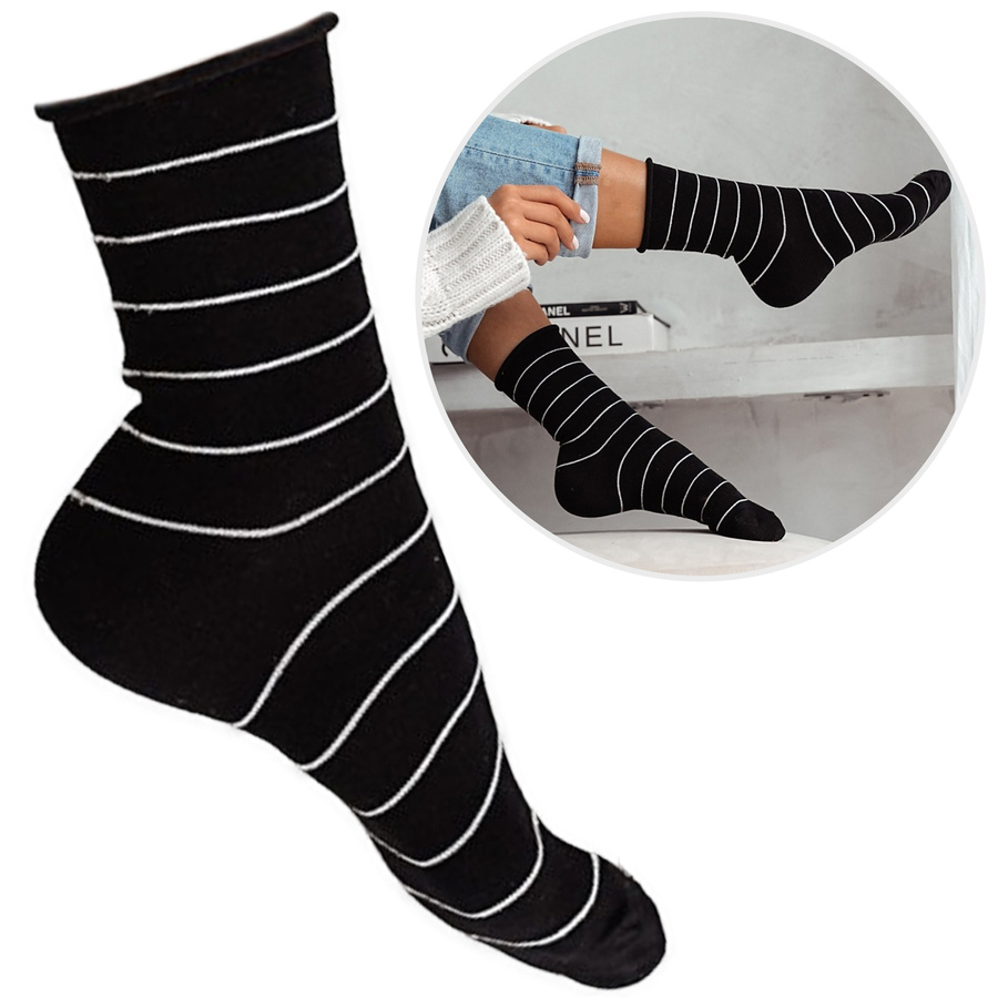 Skarpetki Bezuciskowe w Cienki Paski