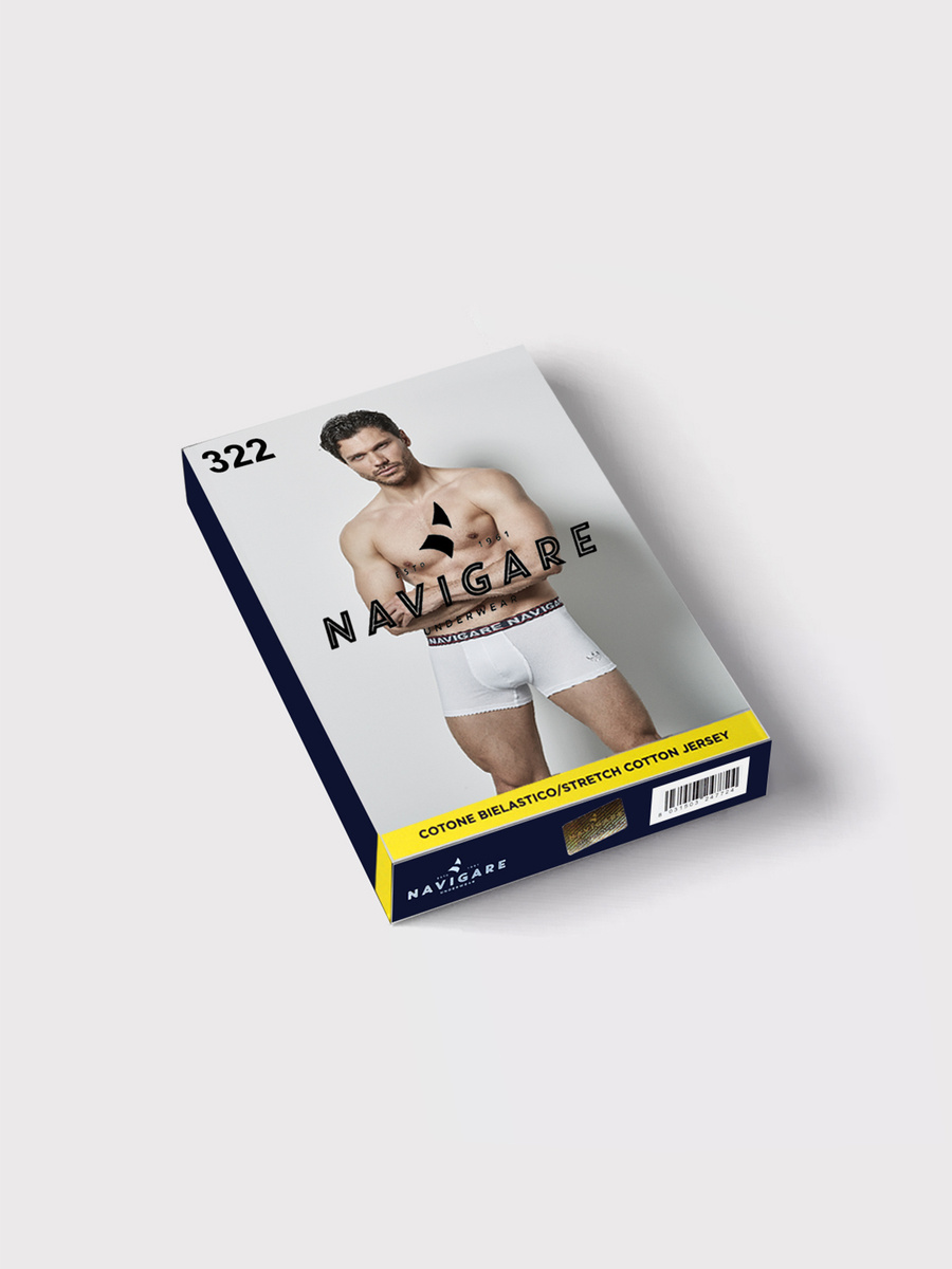 Bokserki Męskie z Zewnętrzną Gumą Dopasowane Art. 322 Czarne Navigare