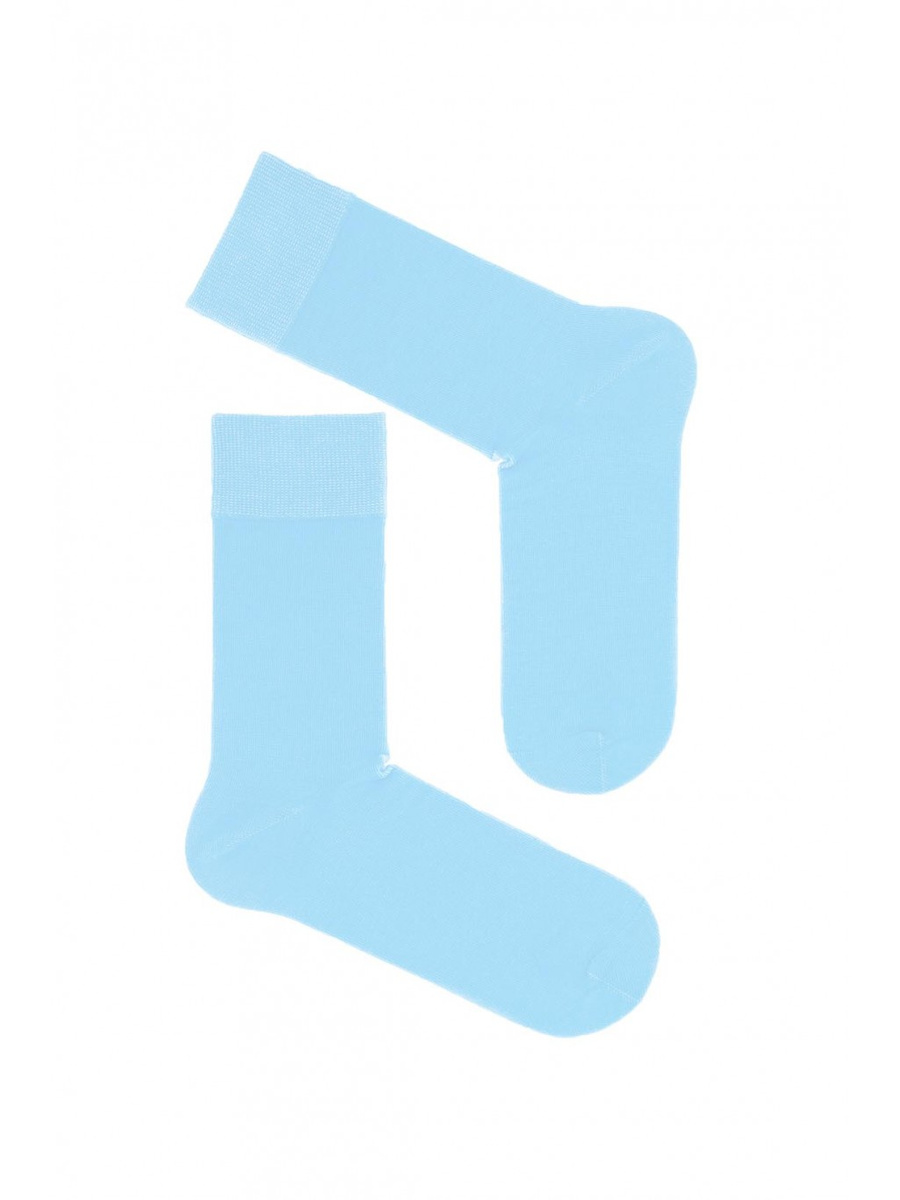 Skarpety męskie garniturowe gładkie błękitne