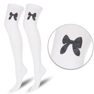 Zakolanówki bawełniane z kokardką