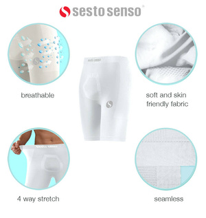 Białe bezszwowe spodenki męskie Thermo Active CL41 Sesto Senso – komfort i ochrona