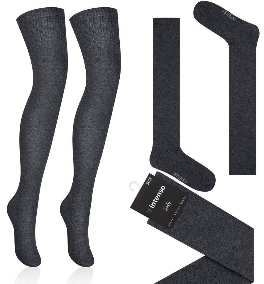 bawełniane gładkie ZAKOLANÓWKI damskie Intenso