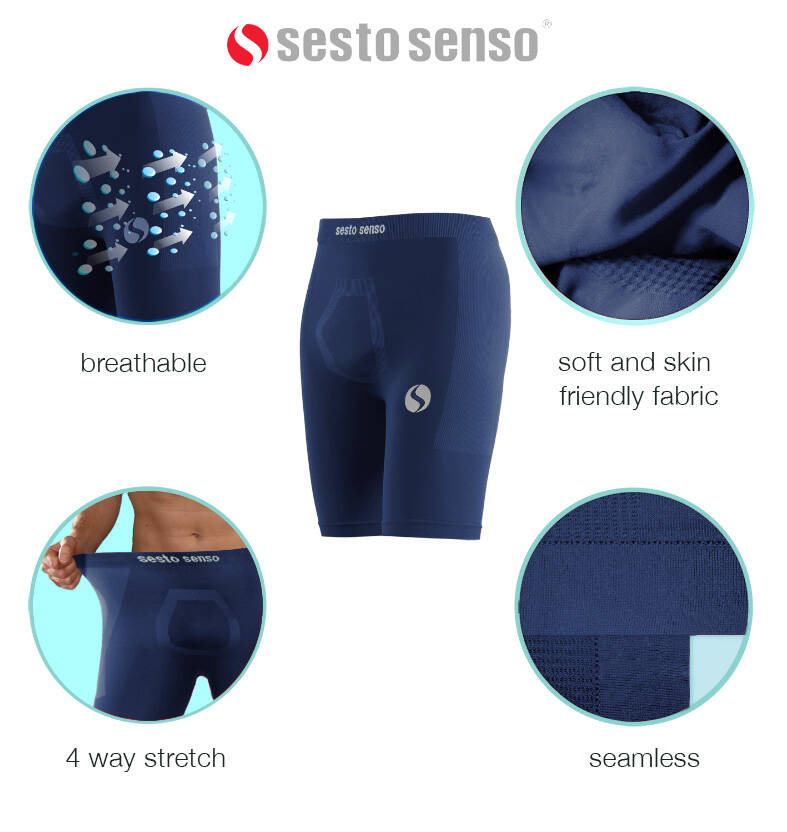 Granatowe bezszwowe spodenki męskie Thermo Active CL41 Sesto Senso – komfort i ochrona