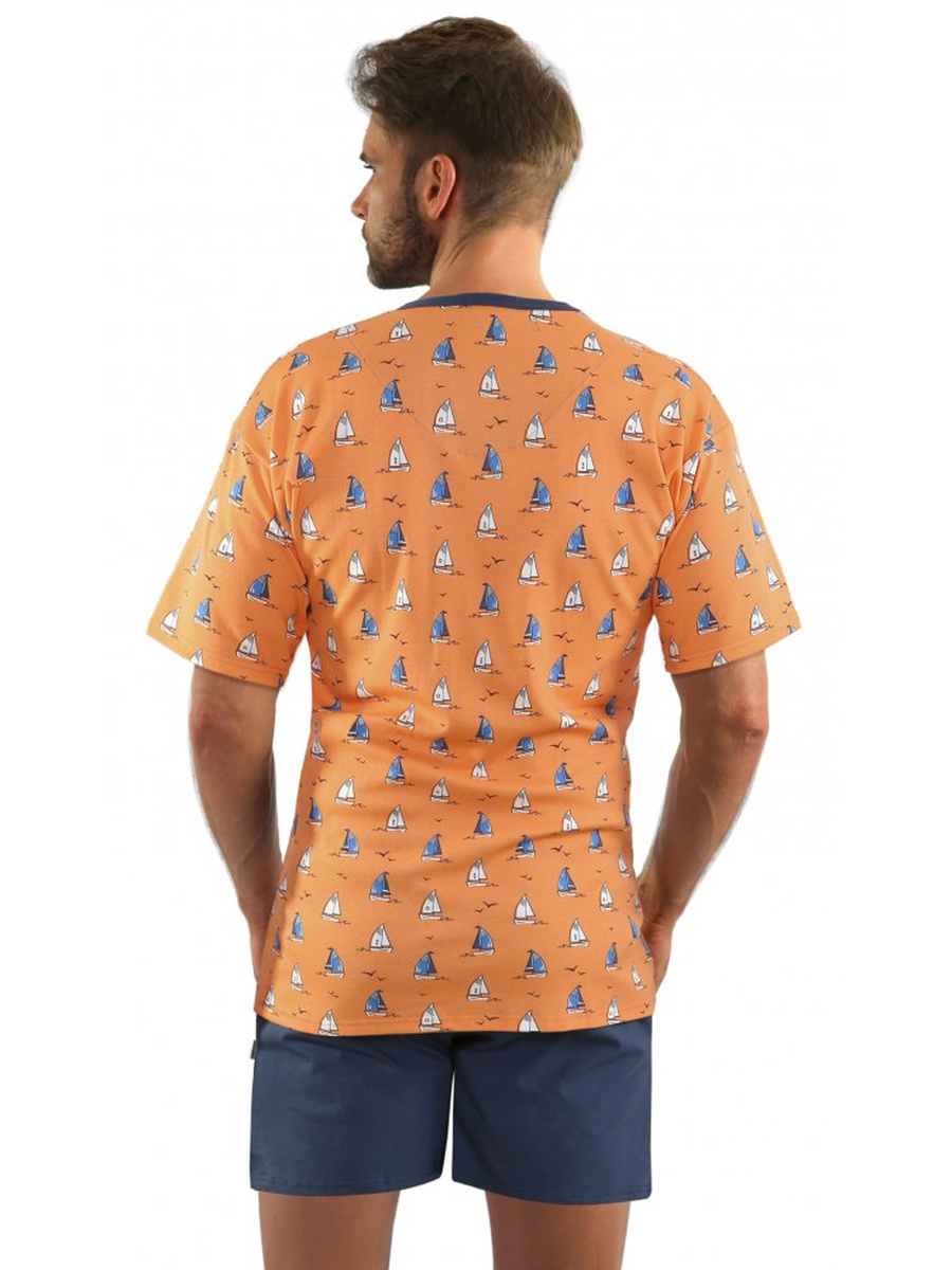 Piżama Męska Krótki Rękaw Krótkie Spodenki