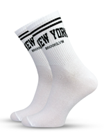 Białe elastyczne skarpety męskie 75% bawełny sportowe Milena – komfort i dopasowanie