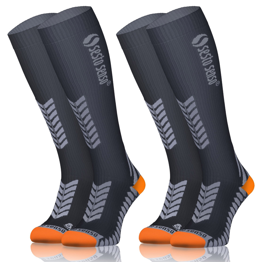 2x Sportowe KOMPRESYJNE długie skarpety do biegania