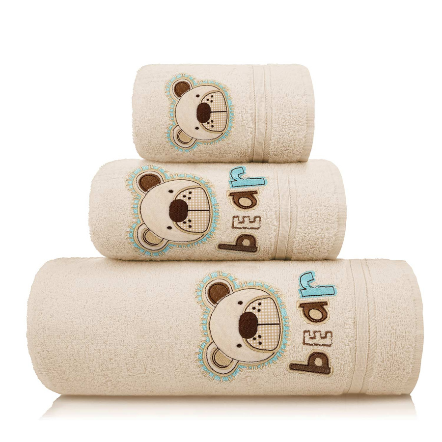 Beżowy gruby ręcznik dziecięcy model Teddy Spod Igły i Nitki – doskonałe chłonięcie wody