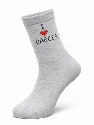 Skarpetki damskie i love babcia szare