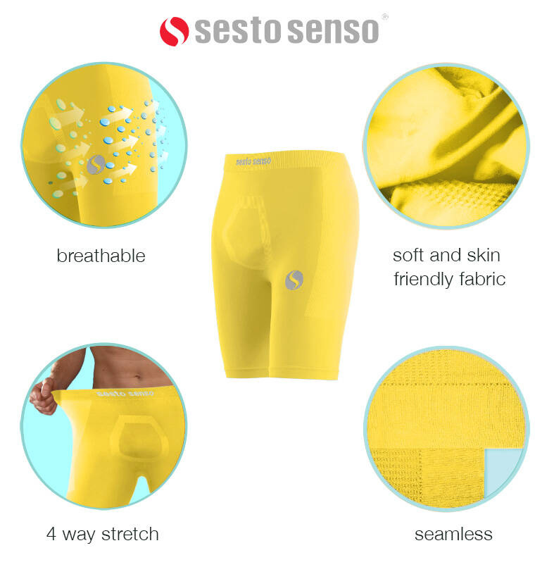 Żółte bezszwowe spodenki męskie Thermo Active CL41 Sesto Senso – komfort i ochrona