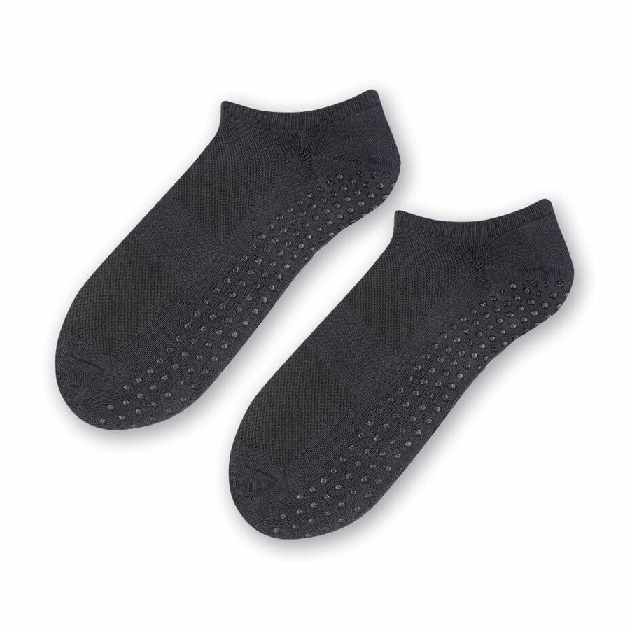 Szare Stopki Antypoślizgowe Bawełna 78% Sport