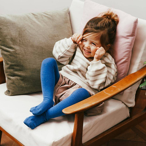 Niebieskie Rajstopki Dziecięce z Wełny Merynosa