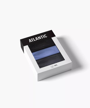 Granatowe dopasowane bokserki męskie 95% bawełna 3MH-011 Atlantic – komfort i elastyczność.
