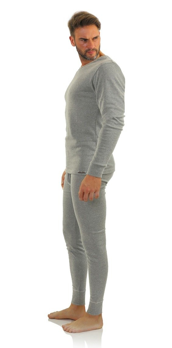 Szary podkoszulek męski z długim rękawem 95% bawełna Sesto Senso – wyjątkowy komfort
