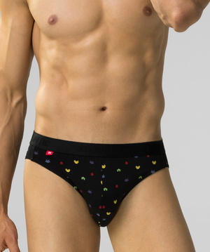 Czarne elastyczne majtki męskie 95% bawełna 3MP-175 Atlantic – komfort na co dzień