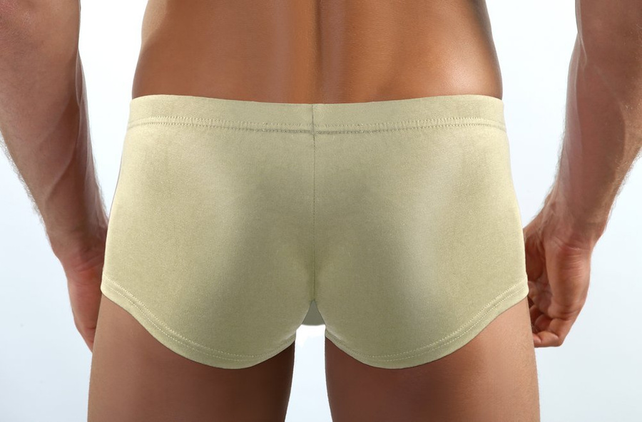 Beżowe seksowne mini bokserki męskie 93% mikromodal BM06 Sesto Senso – odważny styl