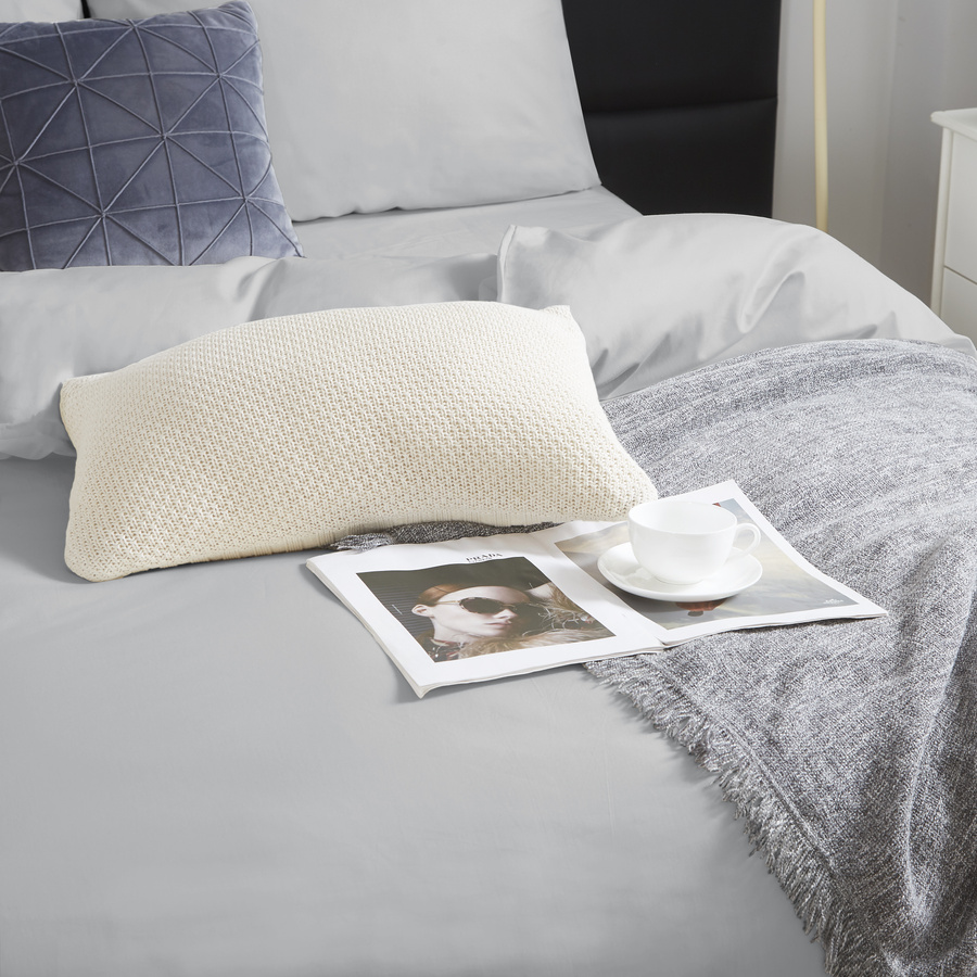 POŚCIEL SATYNA JASNY SZARY