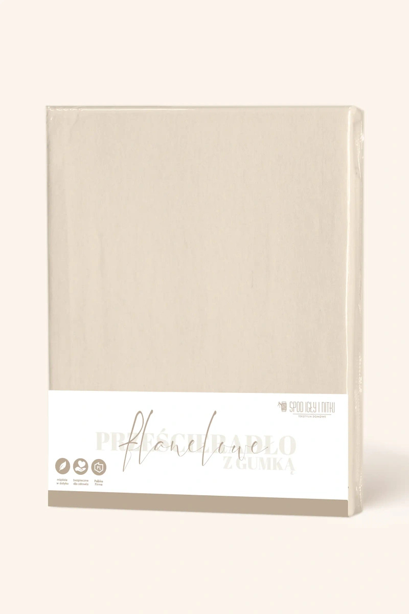 Prześcieradło Flanelowe Jasny Beż Z Gumką