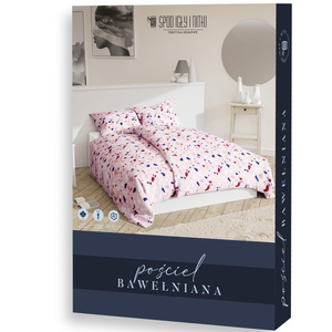 Różowa bawełniana pościel damska 160x200 Lastryko Spod Igły i Nitki – komfort snu.