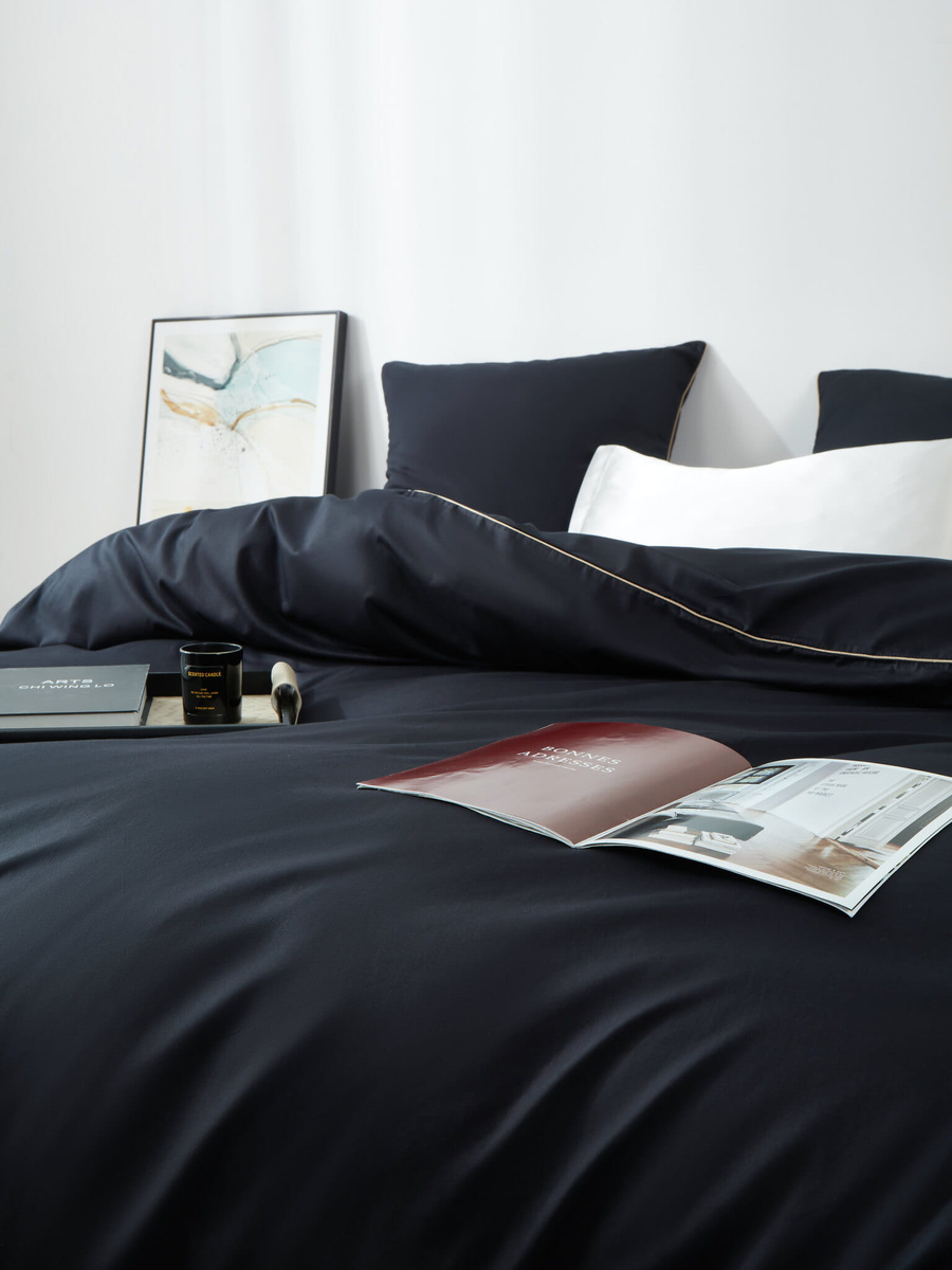 POŚCIEL SATYNA QUEEN PREMIUM CZARNY