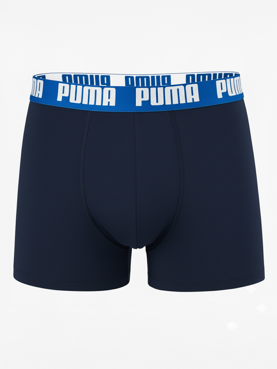 Bokserki Męskie 2 Pack Puma Comfort Stretch Niebieskie/Granatowe