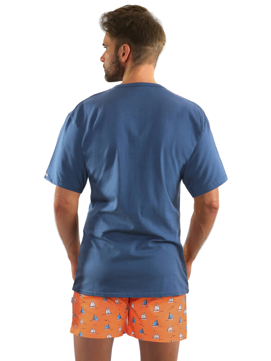 Piżama Męska Krótki Rękaw Krótkie Spodenki