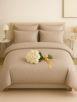 POŚCIEL SATYNA QUEEN PREMIUM BEŻ