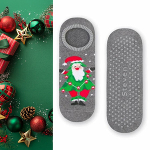 Szare Damskie Stopki Świąteczne z ABS