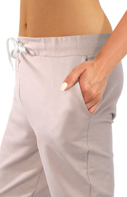 Różowe luźne spodnie damskie 95% bawełna z kieszeniami Sesto Senso – wygoda na lato