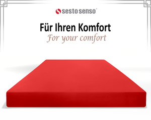 Czerwone elastyczne prześcieradło z gumką 80% bawełna Jersey Sesto Senso – komfort snu