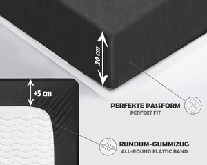 Grafitowe elastyczne prześcieradło z gumką 80% bawełna Jersey Sesto Senso – komfort snu