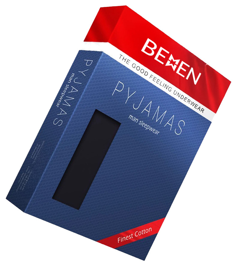 Modna piżama męska beMen 100% bawełna, krótkie rękawy i spodenki – wygoda w domu