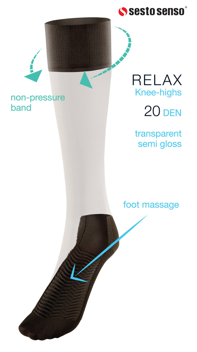 3x Podkolanówki Masujące Spód Stopy Relax