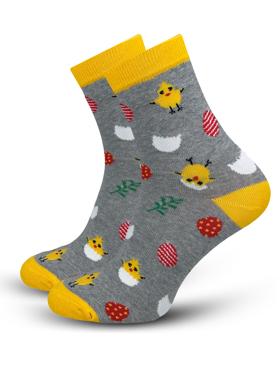 Szare bawełniane skarpety damskie WIelkanoc 75% bawełna aPair – komfort na co dzień