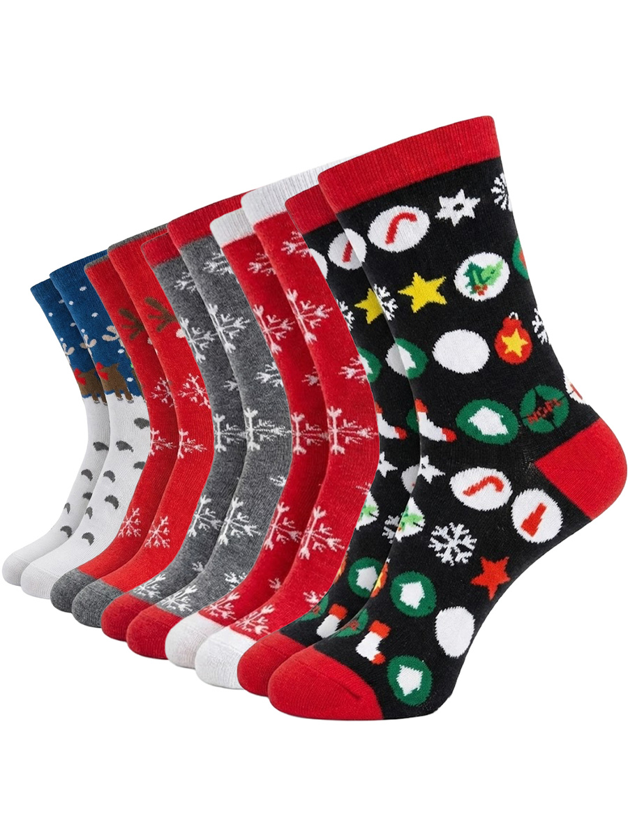 Kolorowe świąteczne skarpety damskie 5 par wzory Sestimi Underwear – prezent idealny