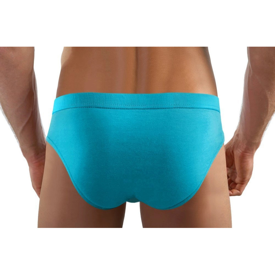 Turkusowe gładkie slipy męskie 95% mikromodal SM03 Sesto Senso – komfort i trwałość codziennie