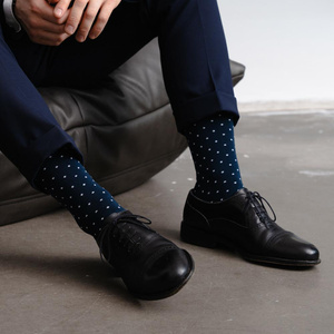 Skarpety garniturowe Wzór 122 niebieski