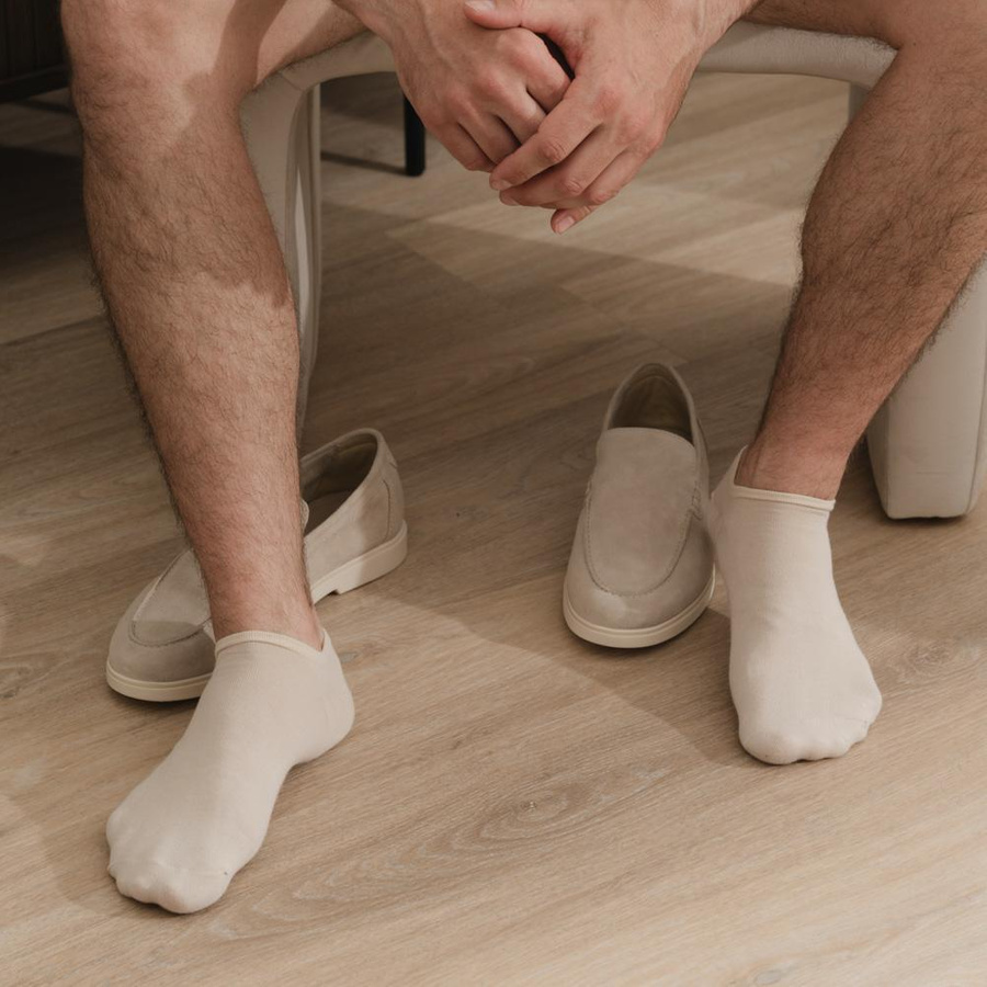 Niewidoczne mini stopki damskie/męskie art. 007 jasny beż Steven