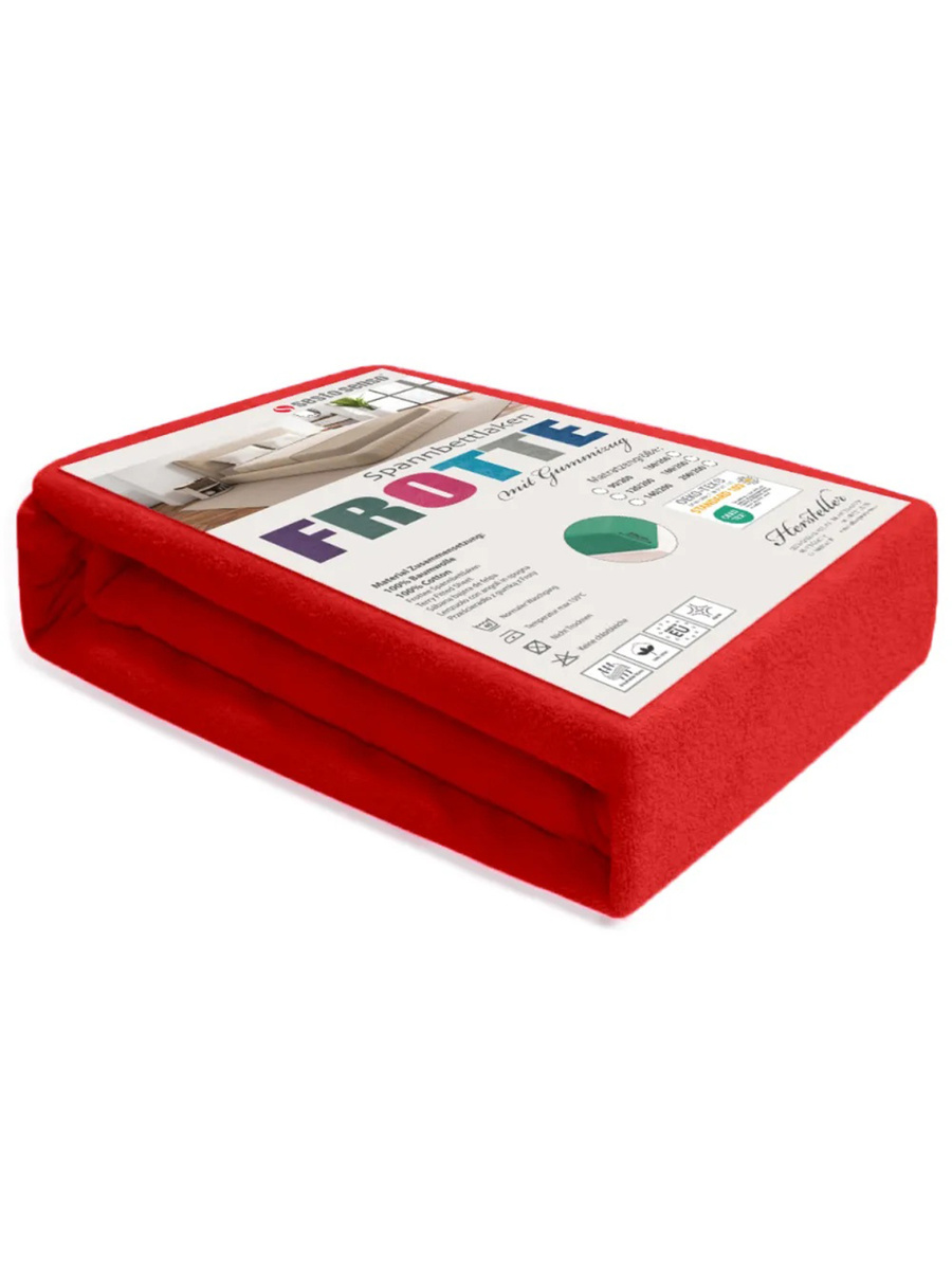 Czerwone elastyczne prześcieradło z gumką frotte 100% bawełna Sesto Senso – komfortowy sen