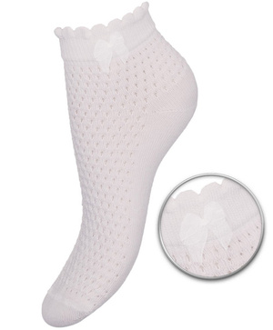 Skarpetki damskie ażurowe z kokardką 115