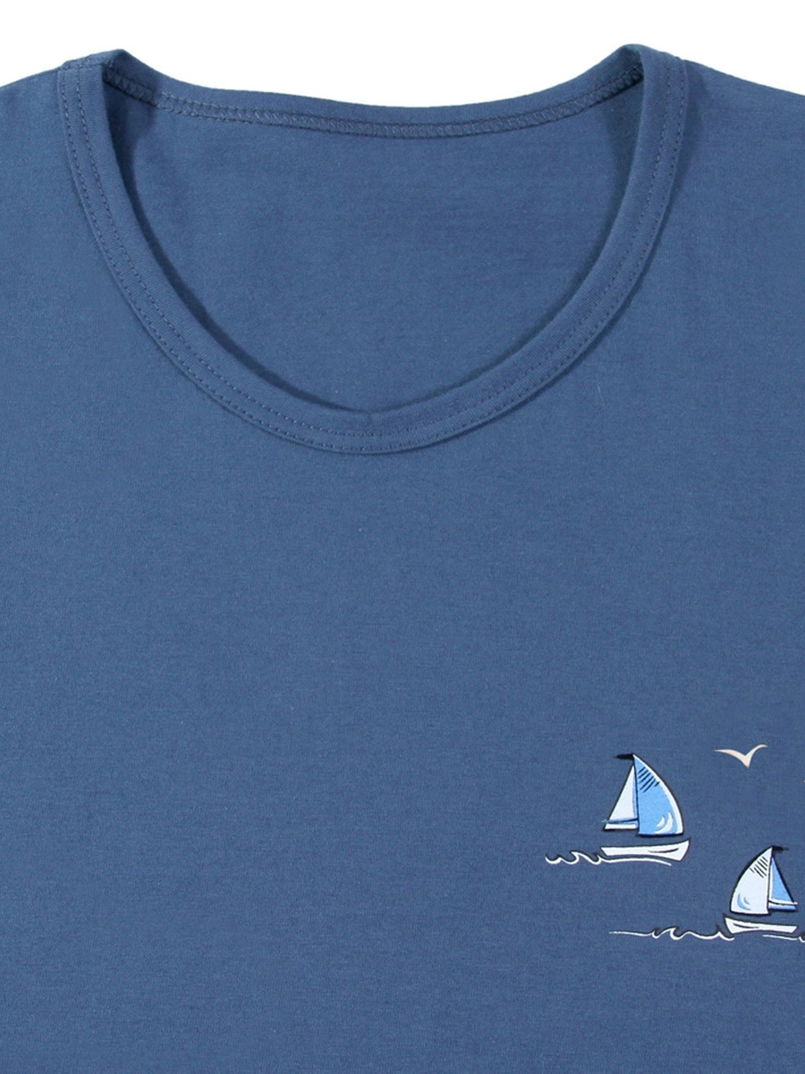 Piżama Męska Krótki Rękaw Krótkie Spodenki