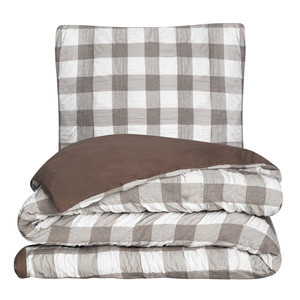 Brązowa marszczona pościel z zamkiem Spod Igły i Nitki – komfortowy sen