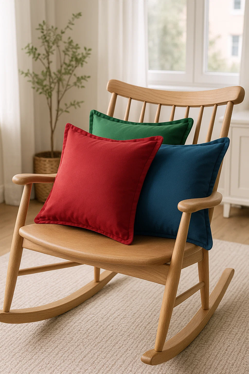 Zielona welurowa poszewka 40x40 cm z plisą Spod Igły i Nitki – elegancja we wnętrzu.