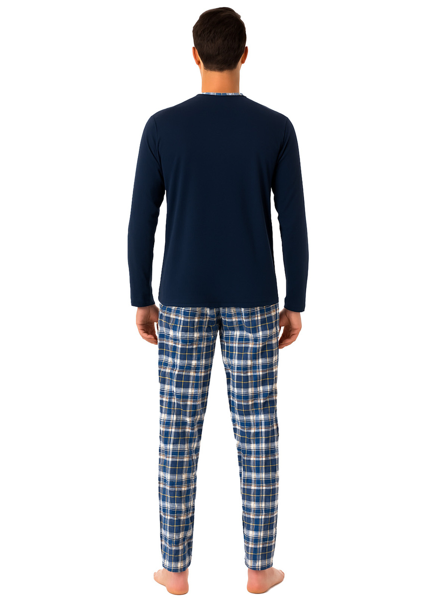 Piżama Męska Długi Rękaw 100% Bawełna