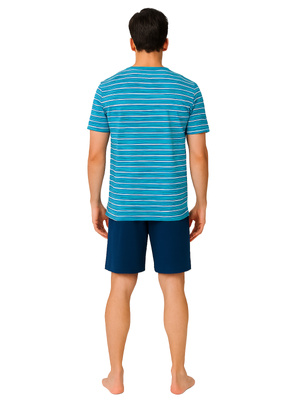 Modna piżama męska beMen 100% bawełna, krótkie rękawy i spodenki – wygoda w domu