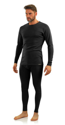 Czarny podkoszulek męski z długim rękawem 95% bawełna Sesto Senso – wyjątkowy komfort