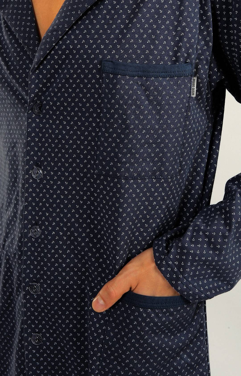 Piżama Męska Rozpinana Długi Rękaw