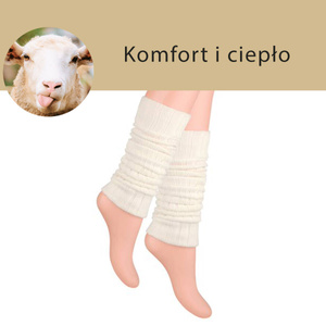 Wełniane Getry Damskie Ecru Akryl-Wełna