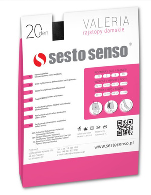 Gładkie klasyczne rajstopy damskie 20 DEN Valeria Sesto Senso – elegancja i komfort
