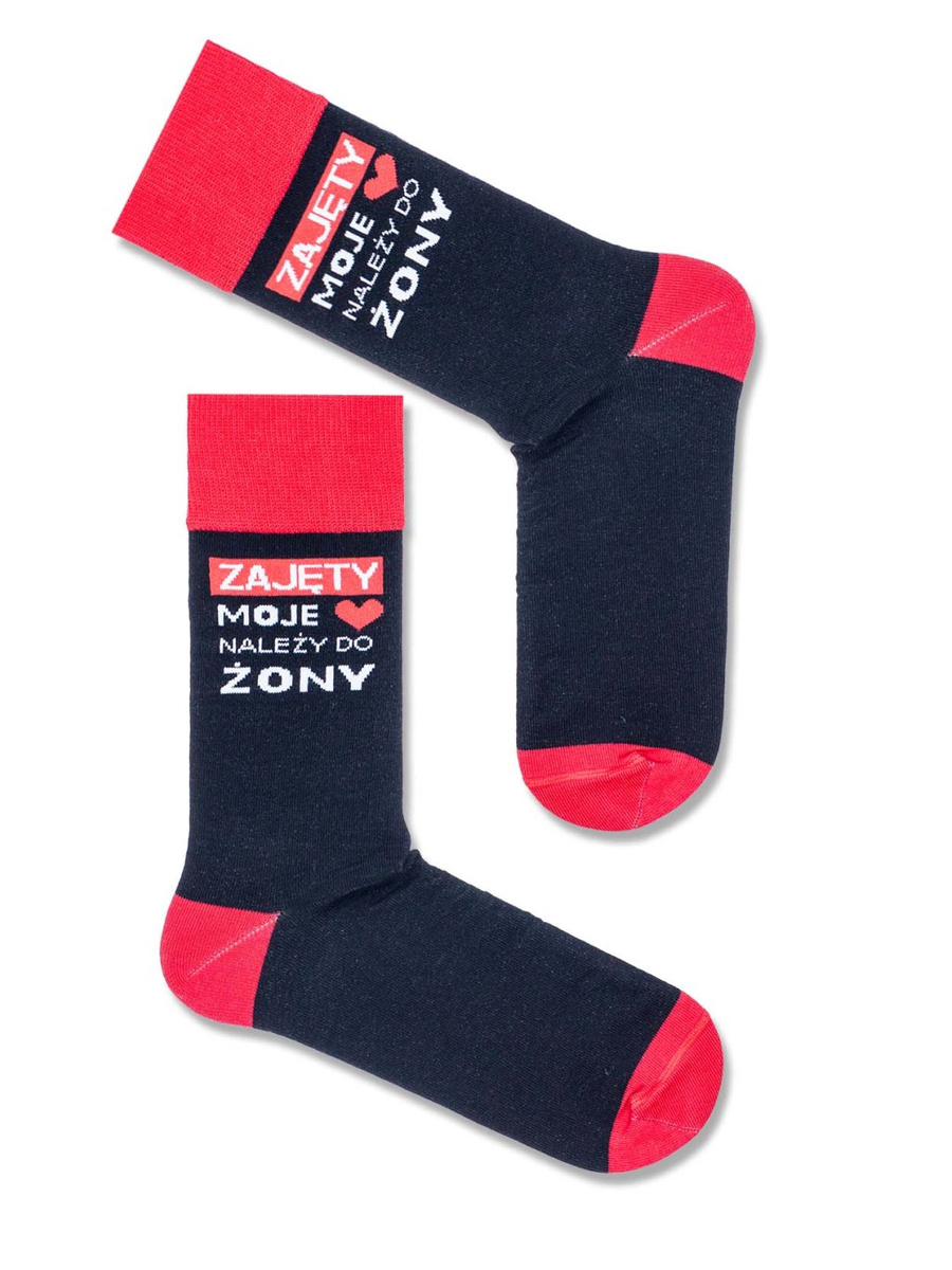 Skarpetki męskie z Napisem 0125.016, Kolor Czarny, Rozmiar 43-46