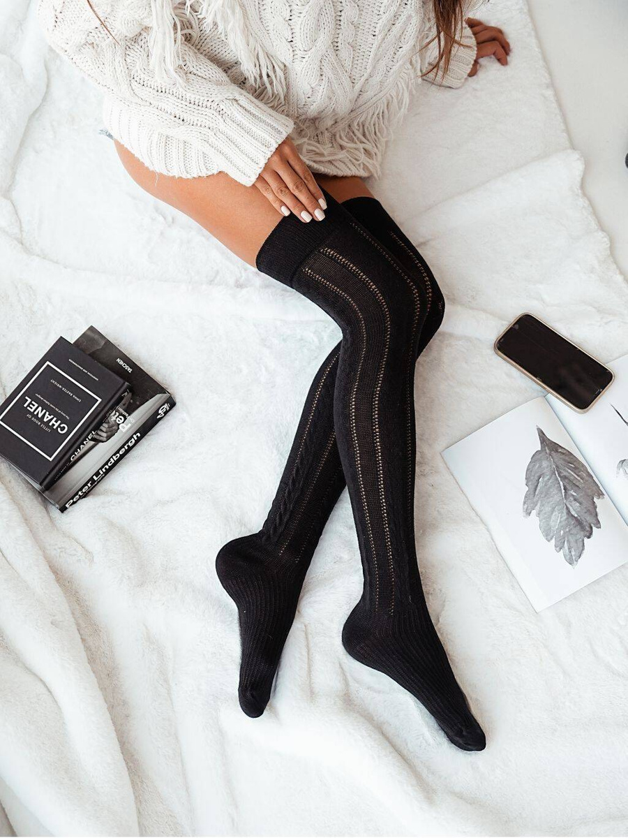 Zakolanówki Ażurowe Warkocz